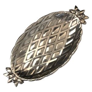 Vintage Silverplate Pineapple Trinket Catchall Tray Plate - 6 1/2”
